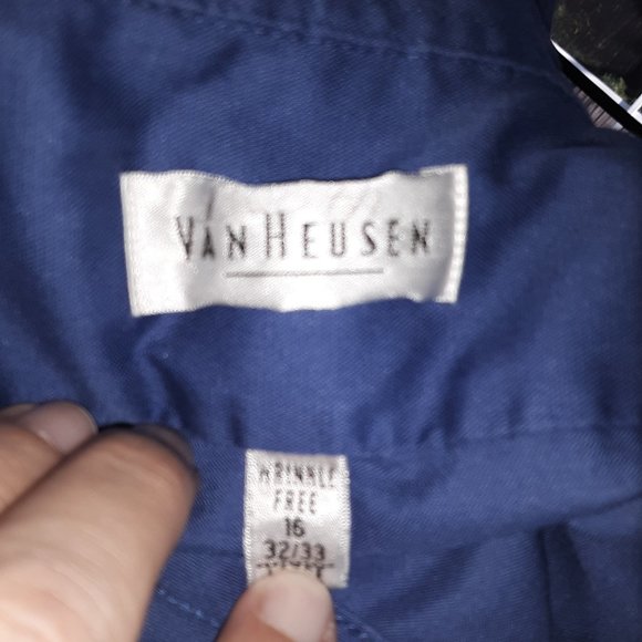 Van Heusen Blue Dress Shirt 16 32/33 - Picture 5 of 6